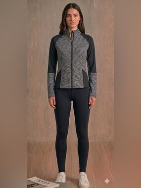 Gray and Black Zip-Up Jacket